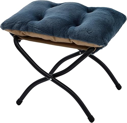 Miniatura 16 de Otomana plegable de 15 pulgadas de alto, taburete reposapiés plegable, taburete pequeño portátil para sofá, otomana plegable para sofá, otomanas