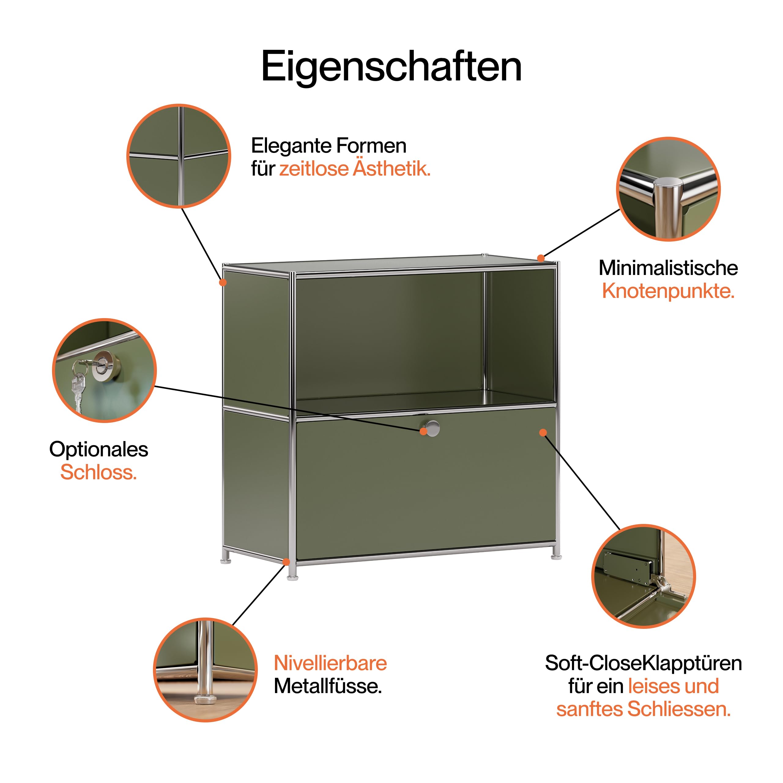 Cubox Metall-Kommode – Modulares Designer Sideboard Stahl, Schwarz