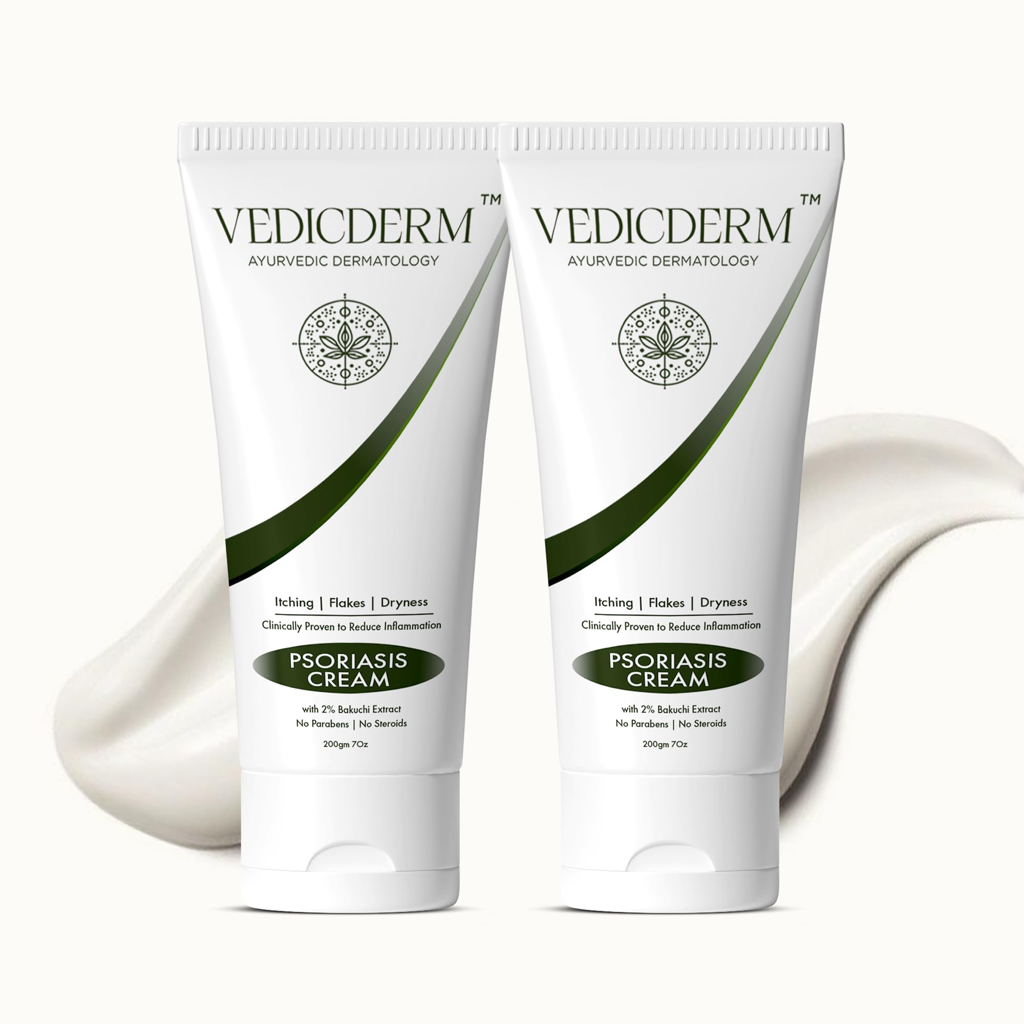 VEDICDERM Natural Psoriasis Cream for Dry Itchy Skin Steroid-Free Formula with Ayurvedic Herbs Helps Soothe Redness, Flakiness & Irritation Moisturizing Body Cream for Sensitive Skin (200ml Pack of 2)-image-41