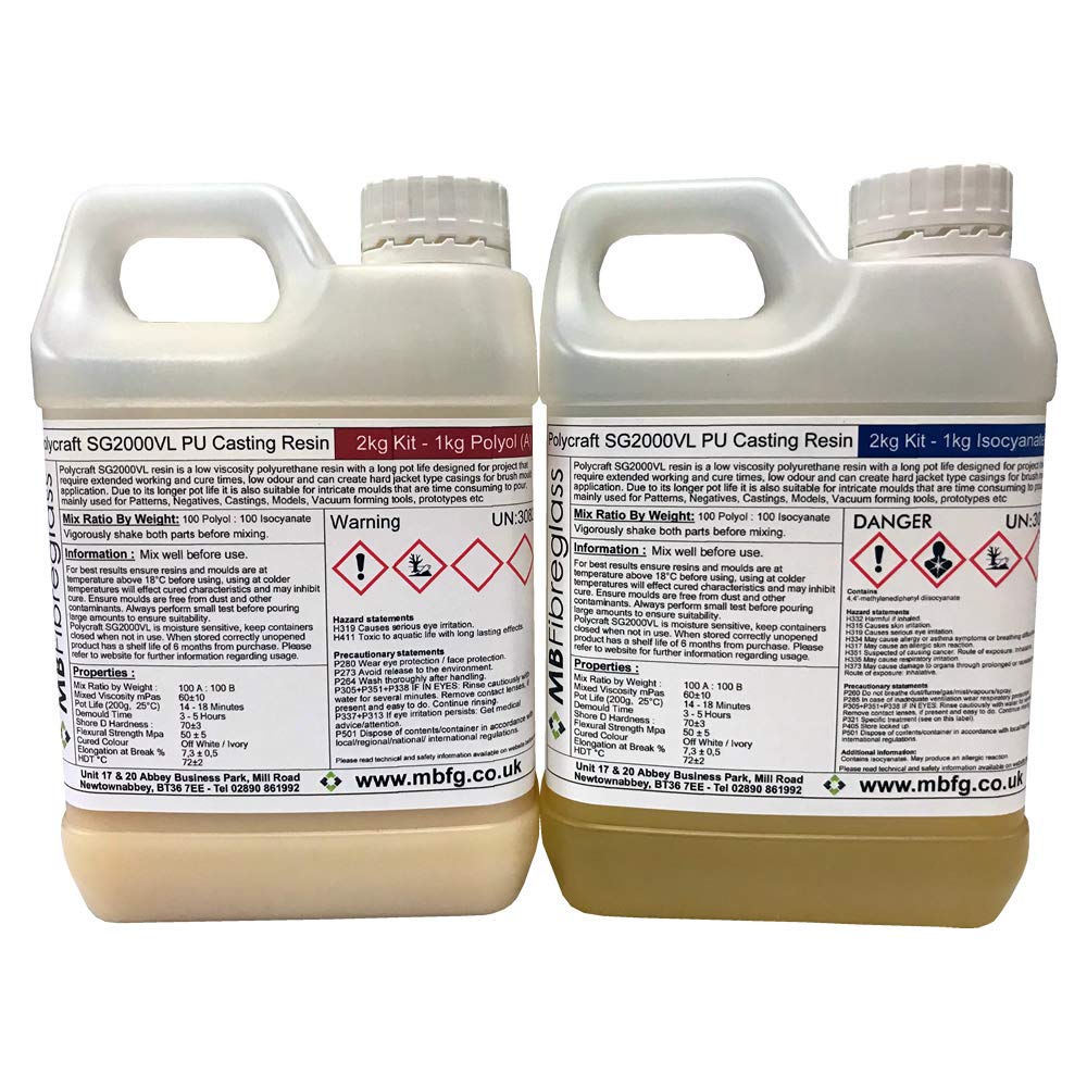 Polycraft SG2000VL Paintable Very Long Pot Life Polyurethane Resin - 2kg Kit