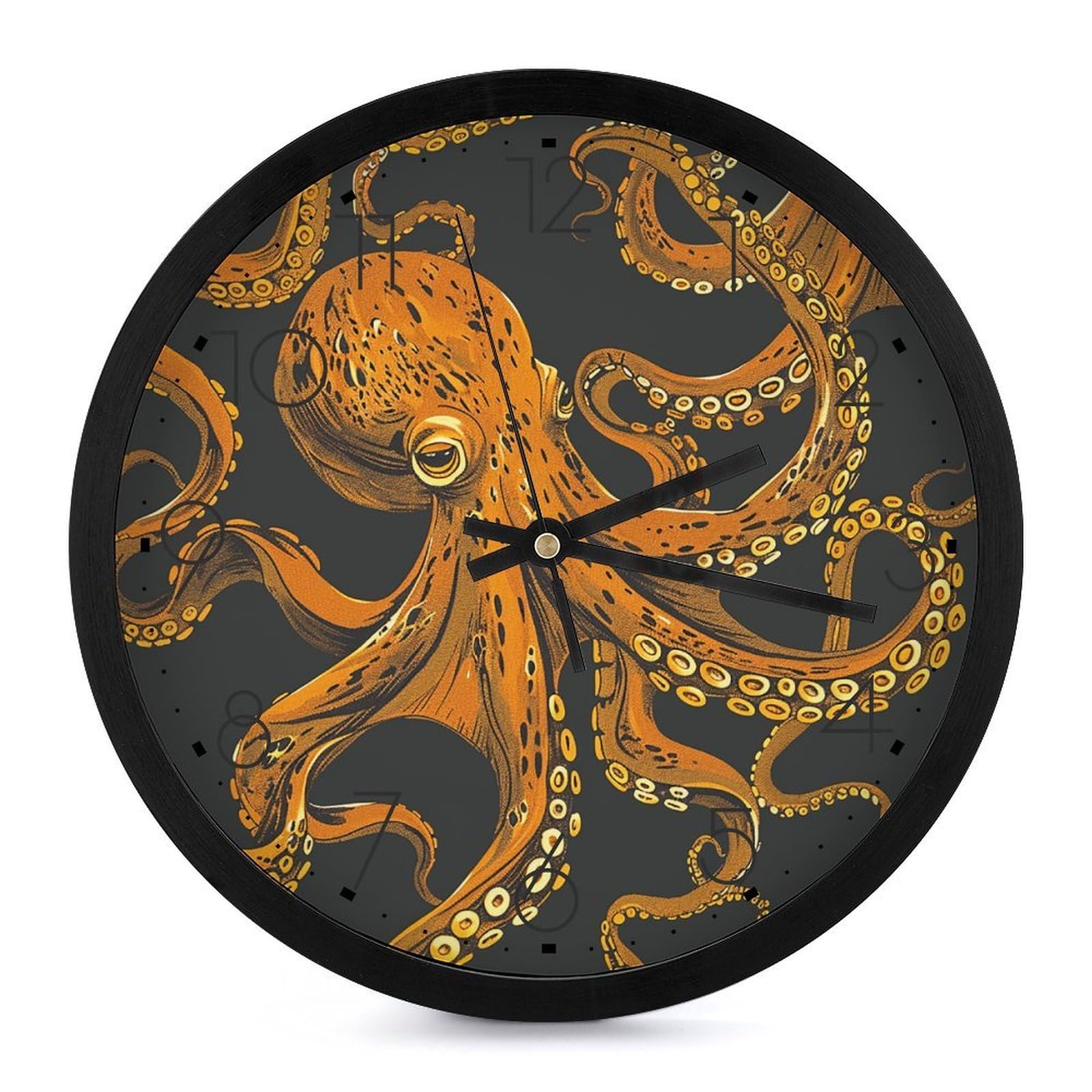 Horloge murale ronde de 25,4 cm au design moderne et mécanisme sans tic-tac