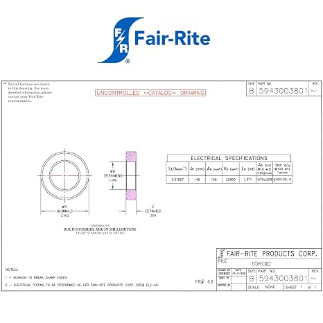 Toroid Core FT240-43 Ferrite
