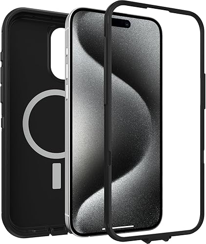 Miniatura 4 de OtterBox Funda para iPhone 15 Pro MAX (solamente) Defender Series XT, color negro, sin pantalla, resistente, se ajusta a MagSafe, accesorio de