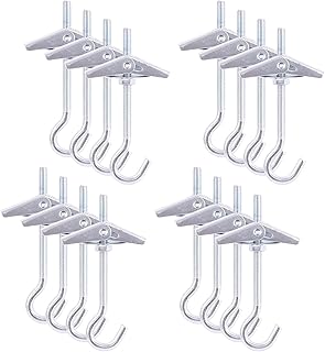 Wokape 64Pcs M6×70 Heavy Duty Carbon Steel Ceiling Hooks Spring Toggle Wing Bolts Wall Fixing Ceiling Hooks Pothook Wall Fixing Anchors Ceiling for Hanging Plants