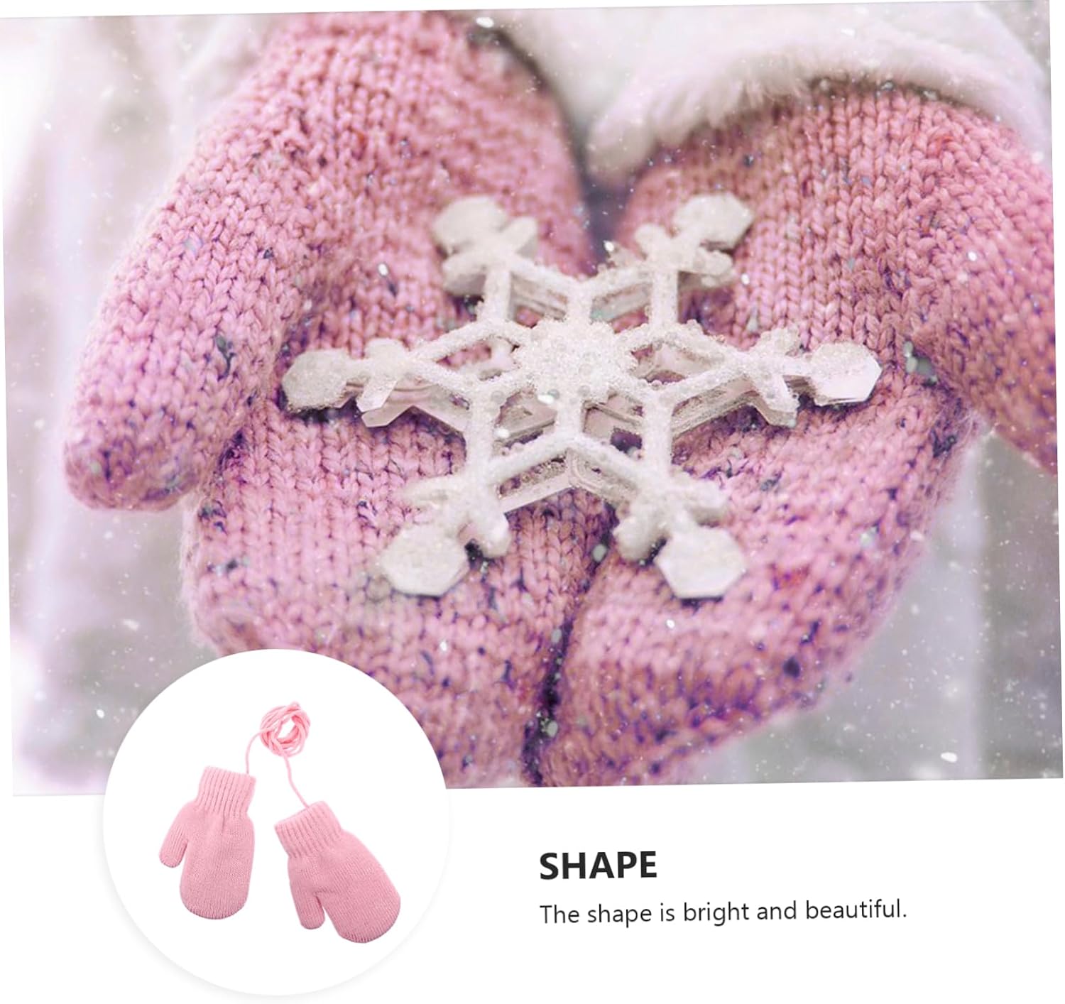 1pair Boy Girl Knitted Mittens Winter Warm Windproof Gloves for Boys and Girls Soft Cashmere-like Lining for Outdoor Activities and Cold Weather