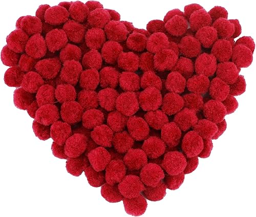 150 pompones, pompones de 1 pulgada de color rojo oscuro, bolas de pompón mullido de Navidad, pequeños pompones para manualidades, proyectos de