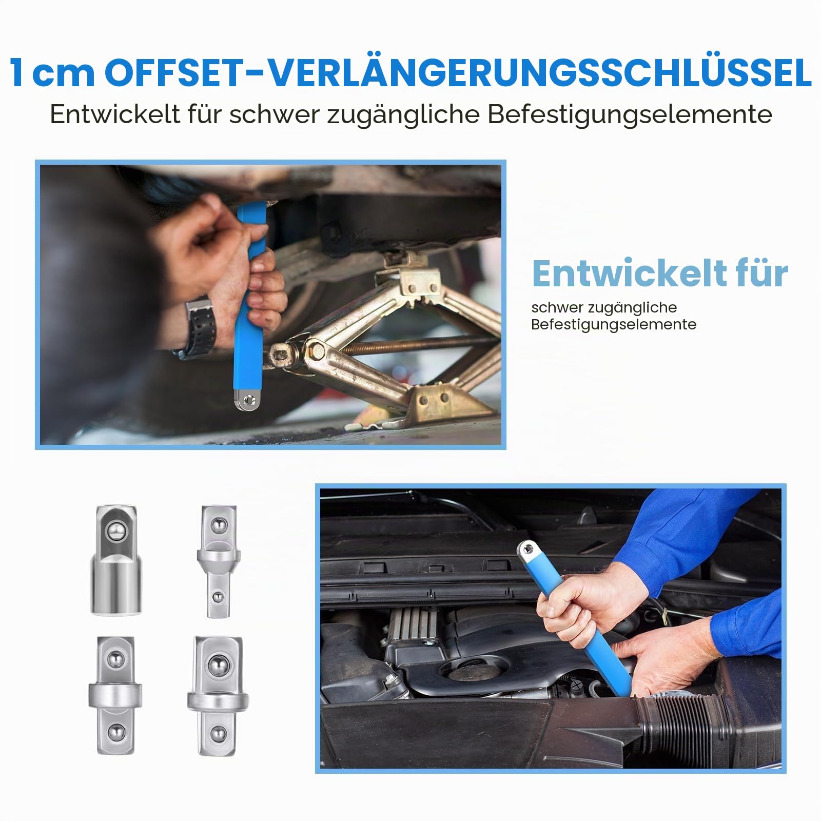 Professioneller, schlagfester, gekröpfter Verlängerungsschlüsselsatz, Ratschenverlängerungsstange, Drehmomentschlüsselverlängerung, Ratschenverlängerung, verlängerter Schraubenschlüssel für enge Räume
