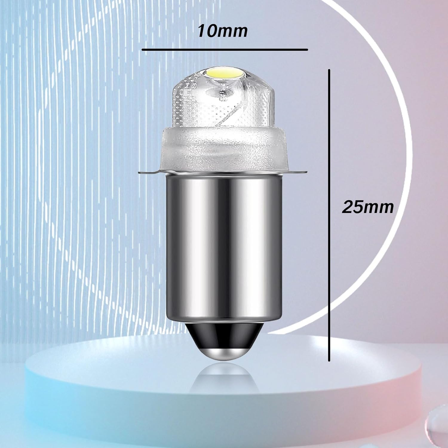 2 Pack Flashlight Bulbs 30 Lumen 3-Volt LED PR6 Replacement Bulb for Flashlights 3V Light Bulb Torch Flashlight Bulb with 10 Year Lifespan 41-1643 P13.5S 6000K