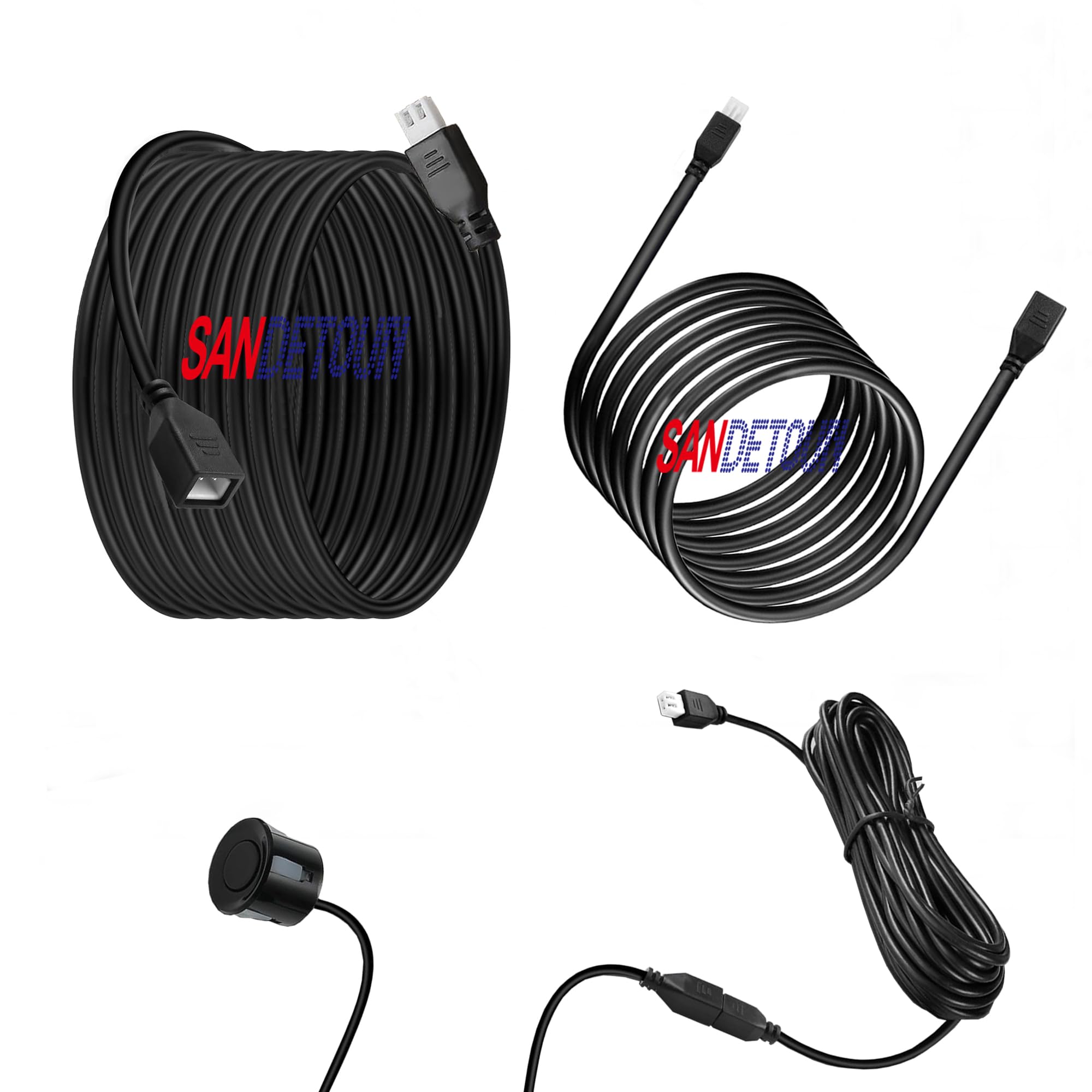 SANDETOUN Parking Sensor Reversing Radar Extension Cable - 5.18M (16.99Ft) & 2.16M (7.15Ft) Reversing Radar Probe Backup Assist for Vehicles - 2 Pin Durable Extension Cable for Front and Rear Sensors-image-19
