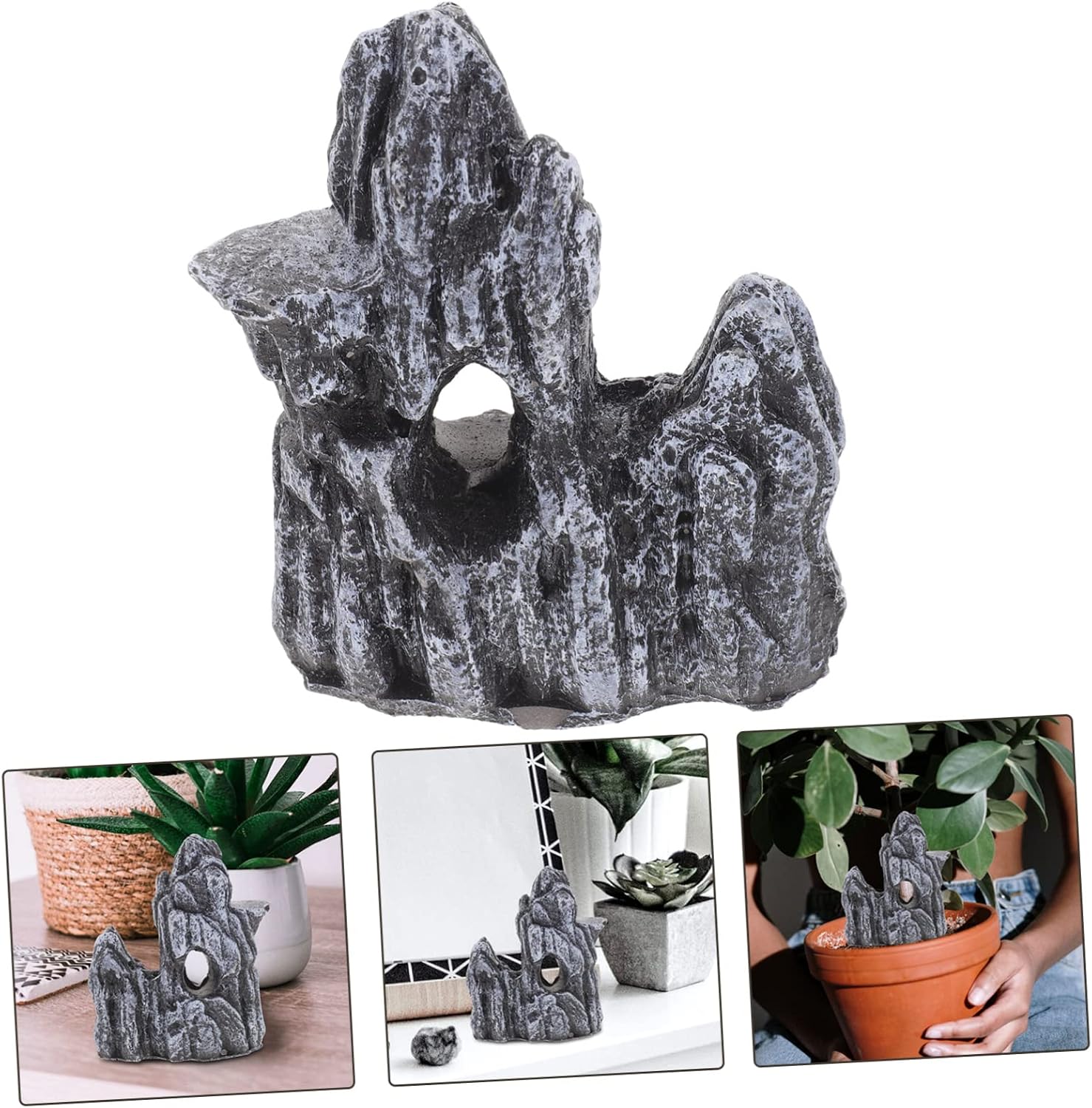 Mini Rockery Statue Desktop Ornament for Pot Plants and Moss Landscapes