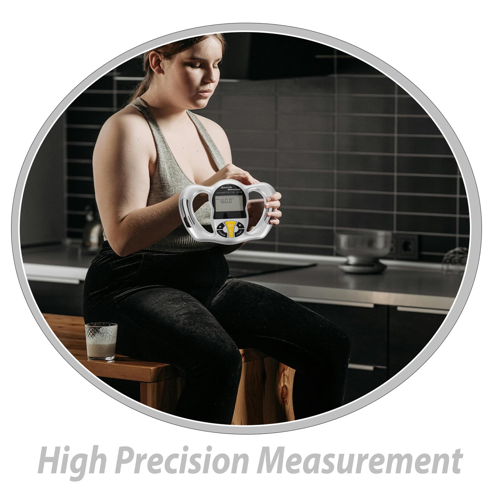 Tragbares Körperfettmessgerät aus Abs mit Bmi Messung | Silber, Digitale Anzeige, Portable Nutzung für Unterwegs, Genaue Werte für Gesundheitsbewusste Anwender