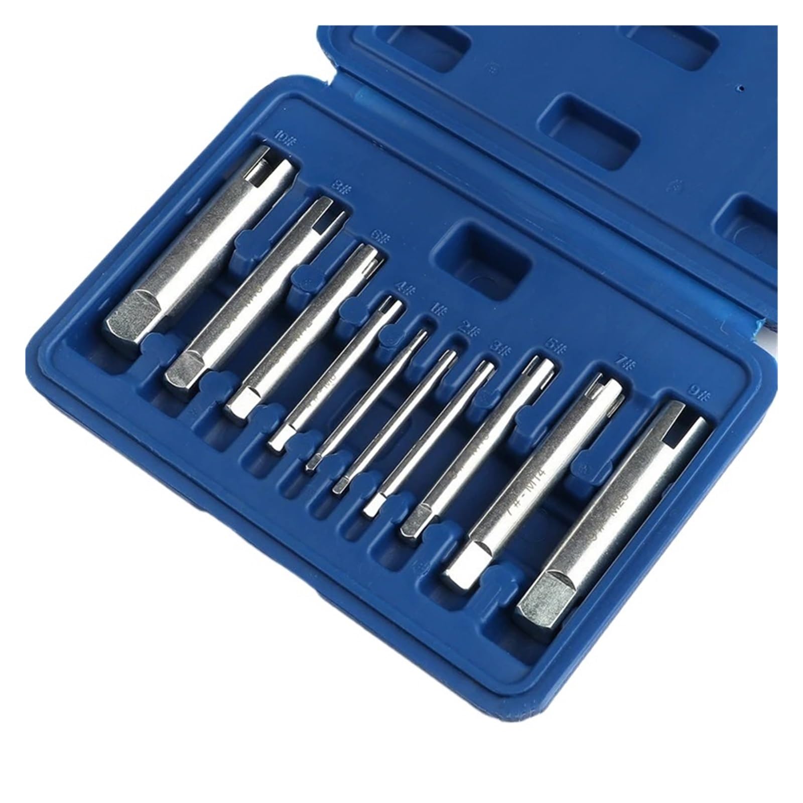 Broken Tap Extractor 10PCS Screw Tap Extractor Set M4-M22 Damaged Remover Alloy Steel Broken Head Taps Wrench Drill Bit