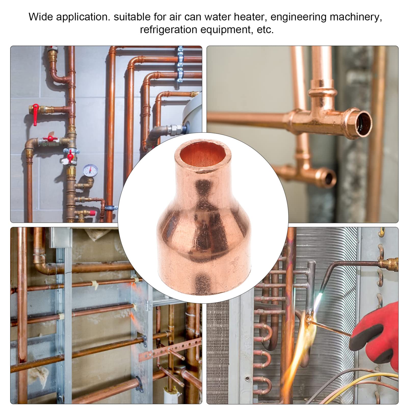 SOLUSTRE 25pezzi Raccordo Rame Riduzione Copertura Anticorrosione Facile Installazione Per Tubazioni Idrauliche Per Applicazioni Domestiche e Industriali