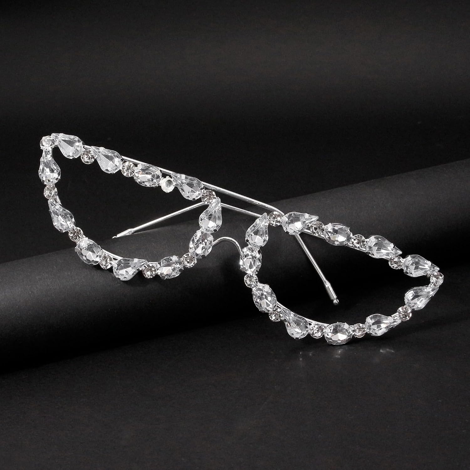 Naimo Sparkling Rhinestone Glasses Frame No Lens Eyewear Metal Frame Retro Vintage Eyeglasses Frame