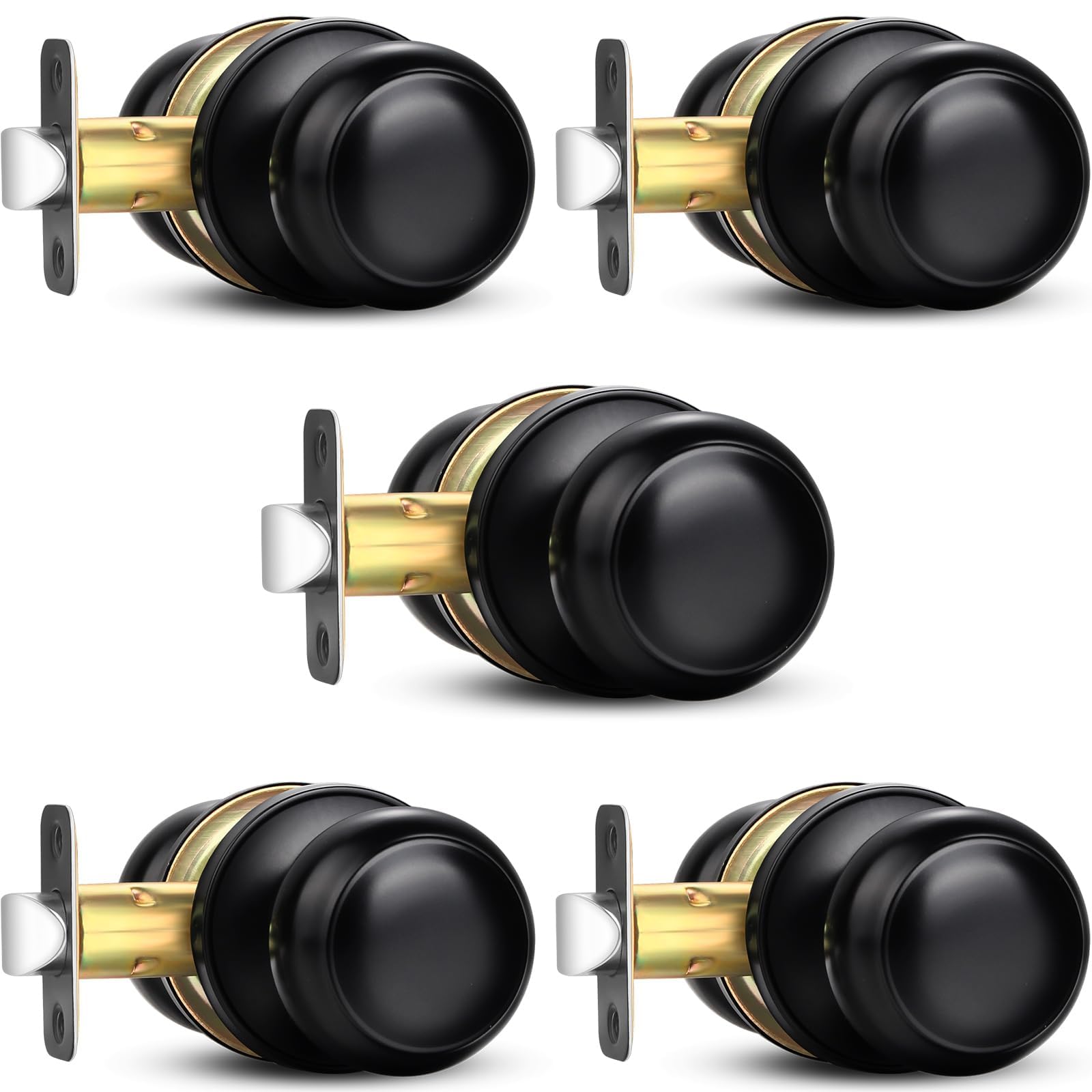 Sopoby Privacy Door Knobs - 5 Pack Brushed Nickel -8