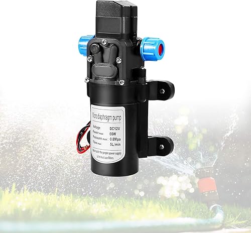 12 V, alta presión 60 W, diafragma, bomba rociadora de 12 V, bomba de presión de agua para el hogar, bomba autocebante de 116 psi para camping barco