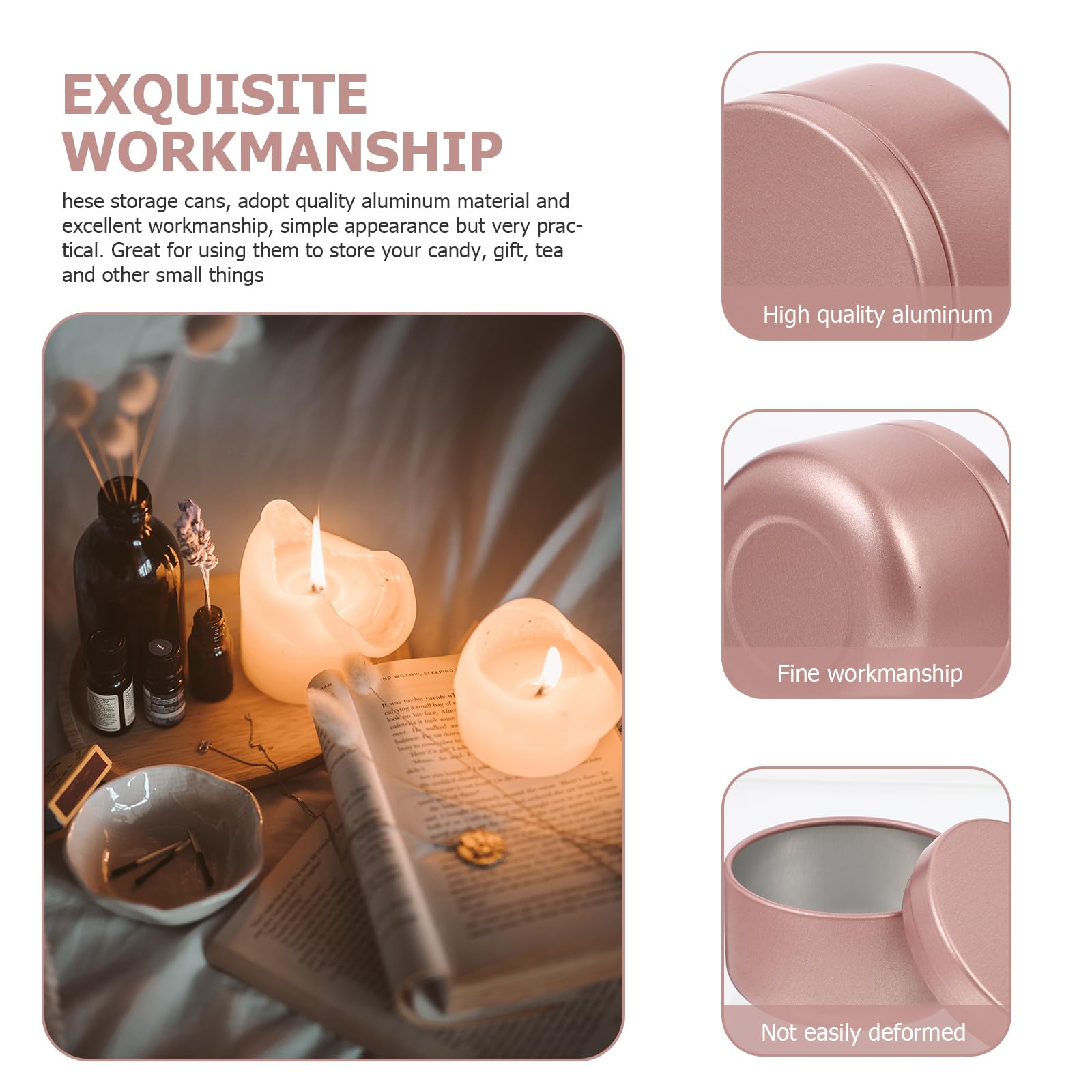 Operitacx 12Pcs 50Ml Candle Tins with Lids Round Metal Candle Jars for Diy Making Travel Storage Containers for Balms and Creams - Image 4