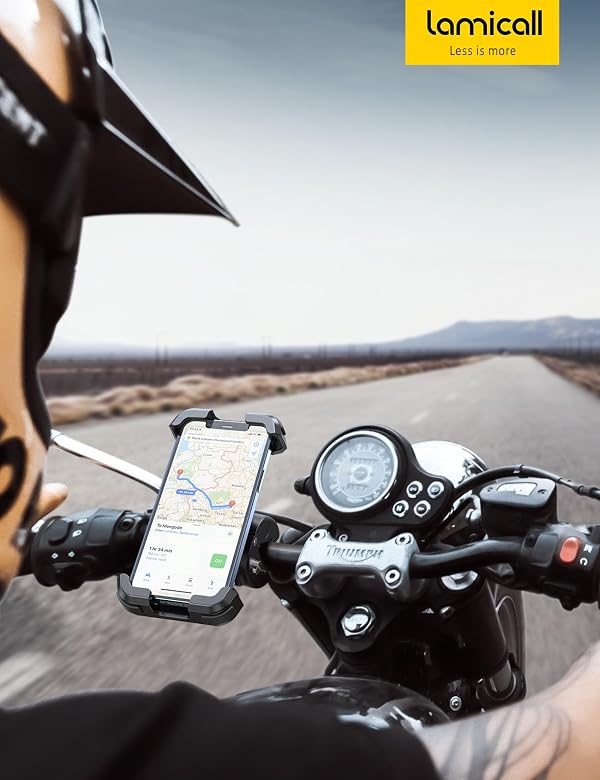 Lamicall Motorcycle Phone Mount, Bike Phone Holder - [Metal Lock] Upgrade Quick Install Bar Clip for Bicycle Scooter, Cell Phone Clamp Gifts for iPhone 17 16 15 Pro Max, Galaxy, 4.7-6.8" Phones by Lamicall - Image 7
