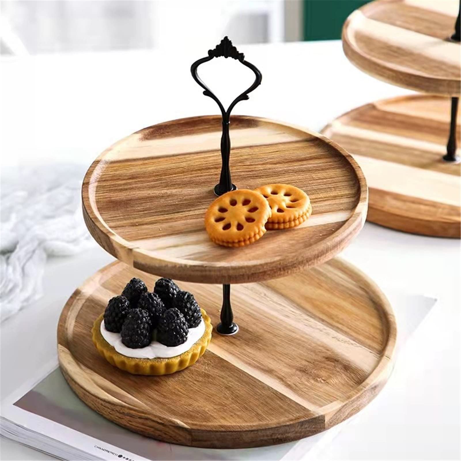 Présentoirs à Gâteaux Présentoir de dessert mariage partie support petit gâteau à plusieurs niveaux pour Fêtes Mariages et Anniversaires(25x25cm)