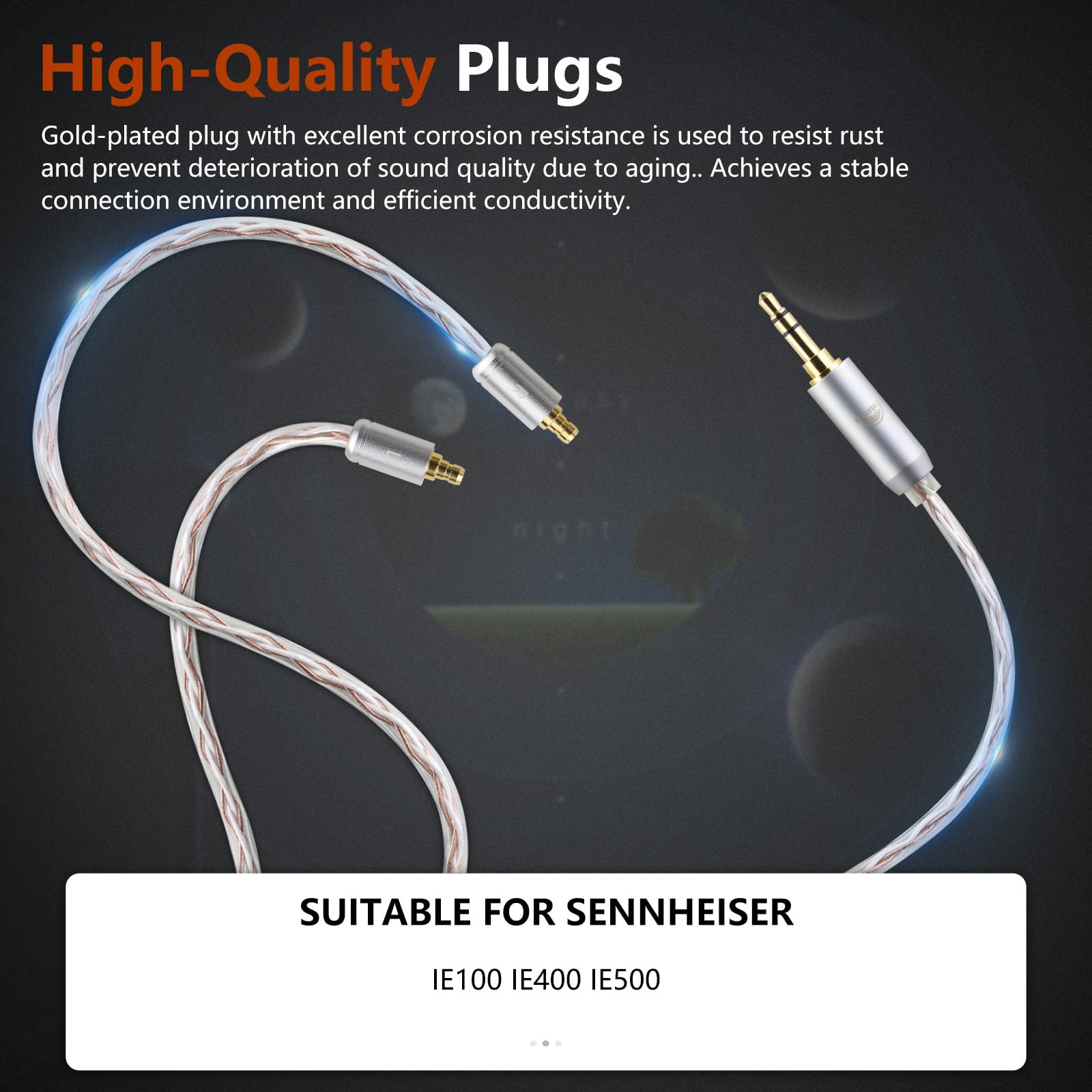 okcsc IE400 to 2.5MM 4 Core Upgraded Replacement Audio Cable Earphones Cable For SENNHEISER IE100 IE400 IE500 1.2M/3.9FT - Image 3