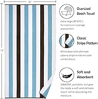 Vista 5 de Toalla de playa de algodón de gran tamaño, extra grande de 40 x 70 pulgadas, toalla de piscina grande, bonita y gruesa, toallas de playa de punto