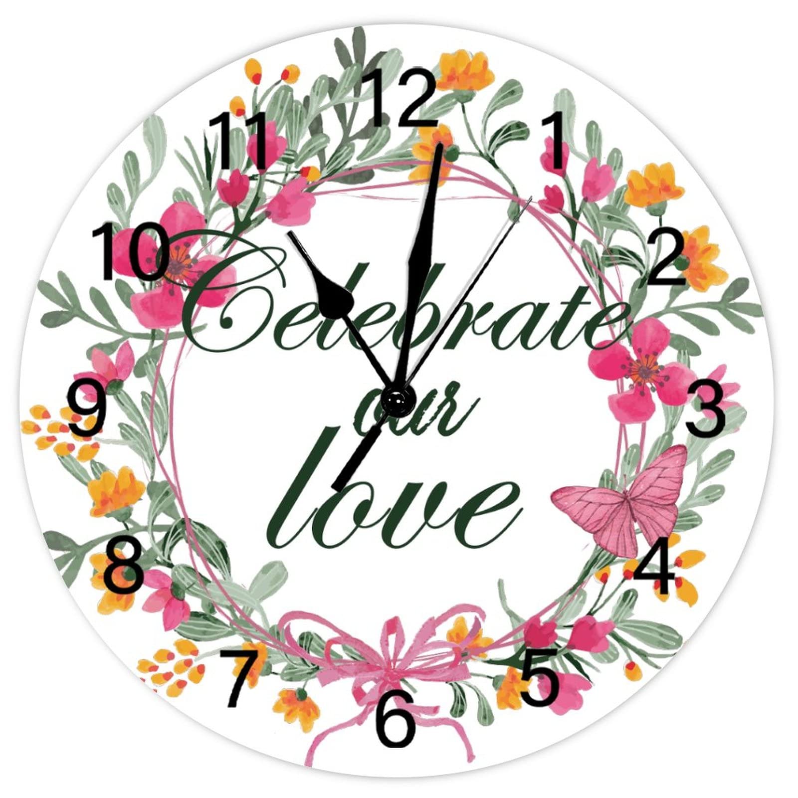 Horloge murale vintage Celebrate Our Love de style rustique