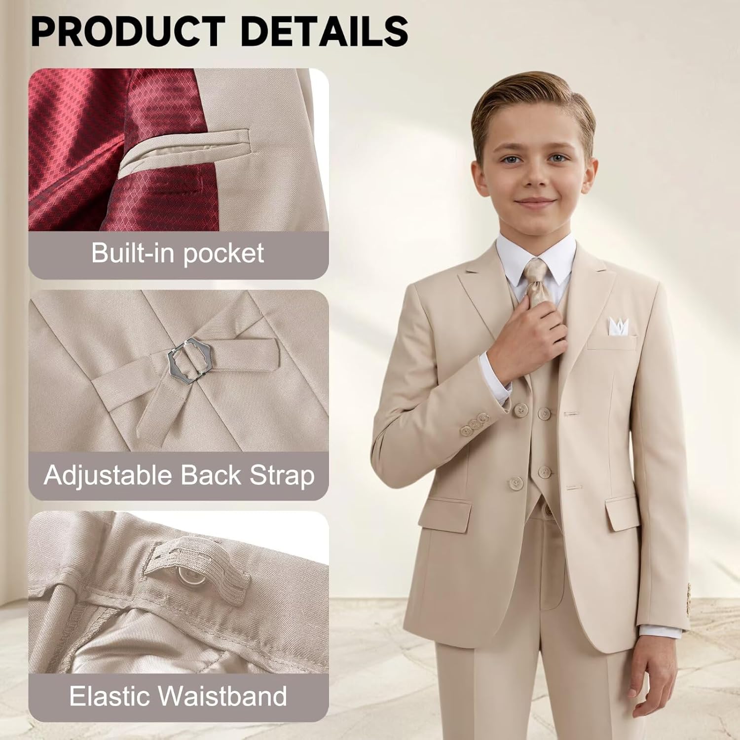 Boys Suits Kids Formal Suit Set Dress Clothes for Boy Wedding Ring Bearer Outfit Communion Easter Tuxedo Suits