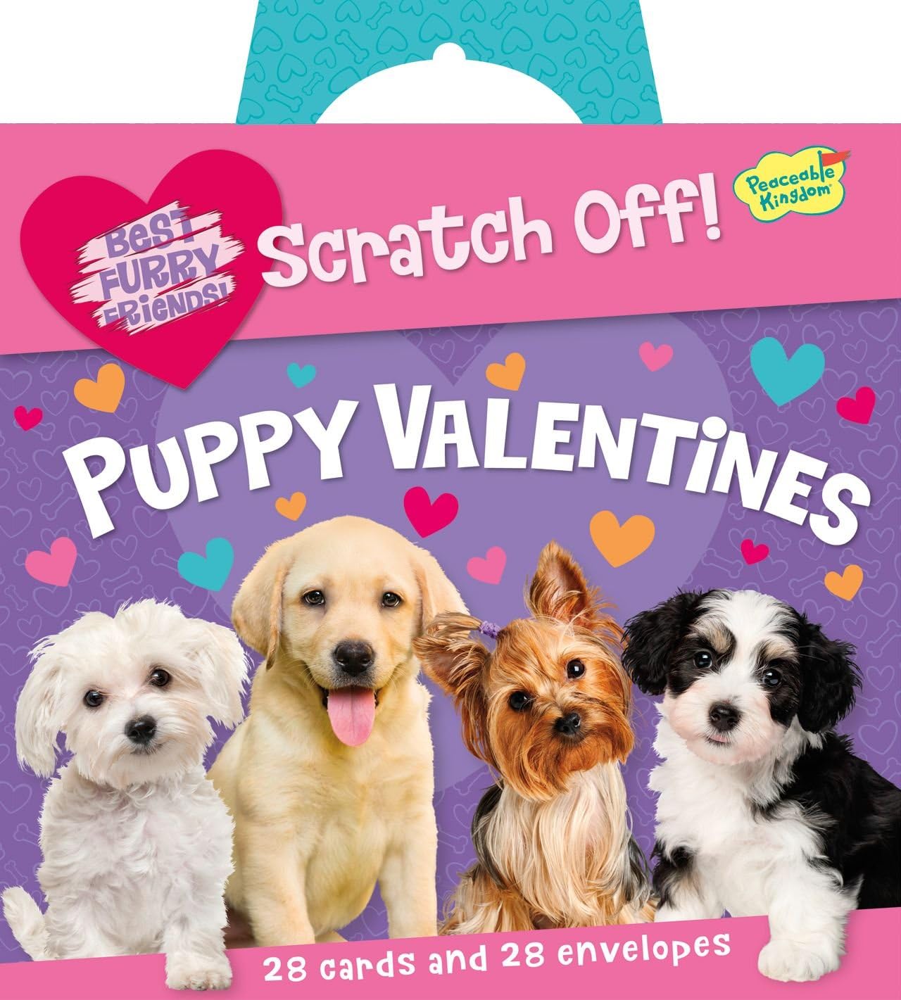 Peaceable Kingdom Puppy Love Scratch-Off Message Super Valentine Card Pack