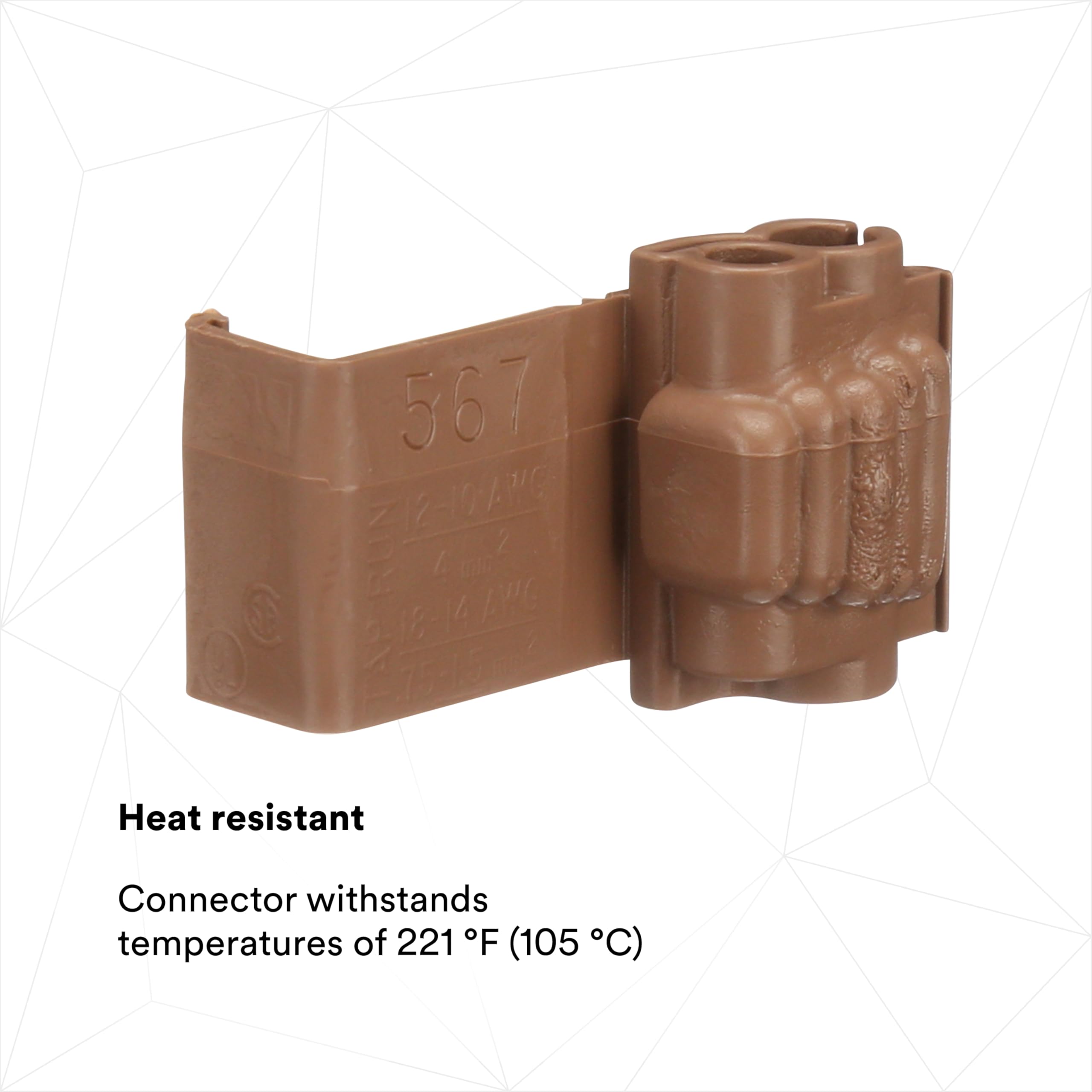 3M Electrical IDC 567-Pouch, Run and Tap, Brown, 18-14 Awg (Tap), 12-10 Awg (Run), 100 per pouch