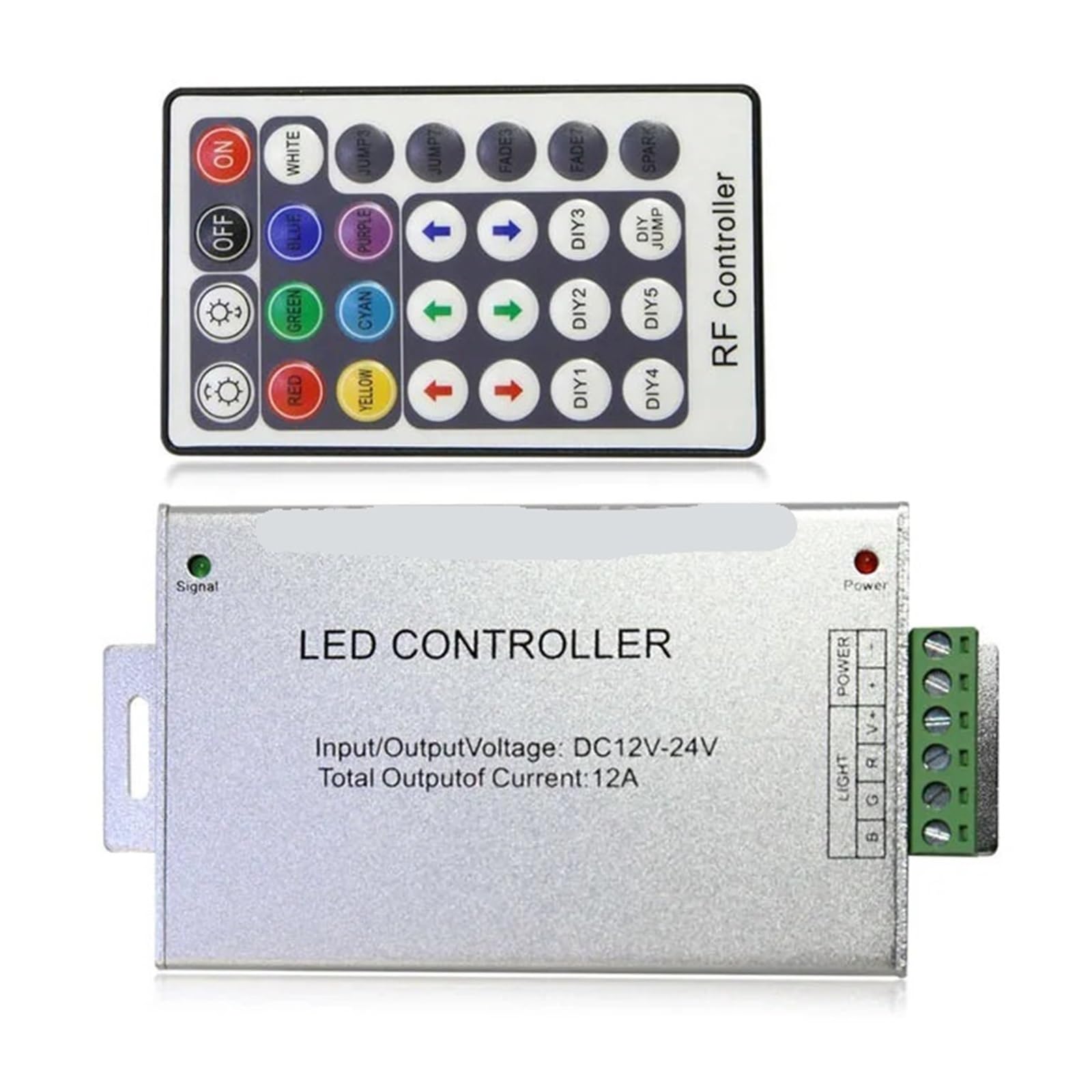 12 A 28-przyciskowy pilot RF RGB LED kontroler DC 12 V-24 V odpowiedni do taśm świetlnych LED 5050/3528