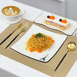 Jogo Americano em Vinil Texturizado, Antiderrapante, 45 x 30 cm, Kit com 6, 4 ou 2 Peças, Proteção Contra Calor e Arranhões, para Casa e Restaurante (2)