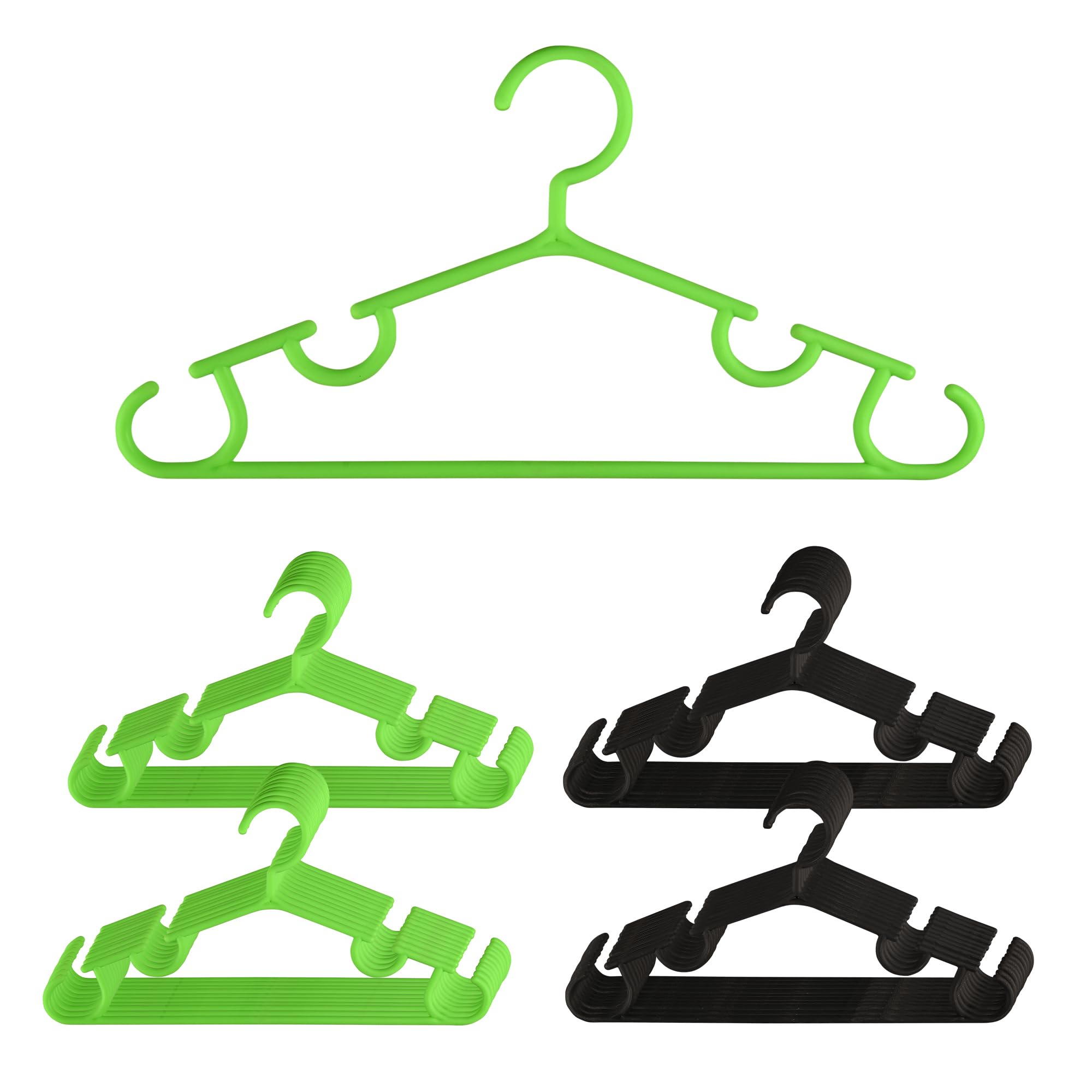 Kuber Industries Pack of 40 Hangers | Multi-Purpose Hangers for Wardrobe-Almirah-Cabinets-Closet | Plastic Cloth Hanger for Trouser-Skirts-Coat-Dresses-Ties | 103 | Green & Black (B0D14VZTDT) Amazon Price History, Amazon Price Tracker