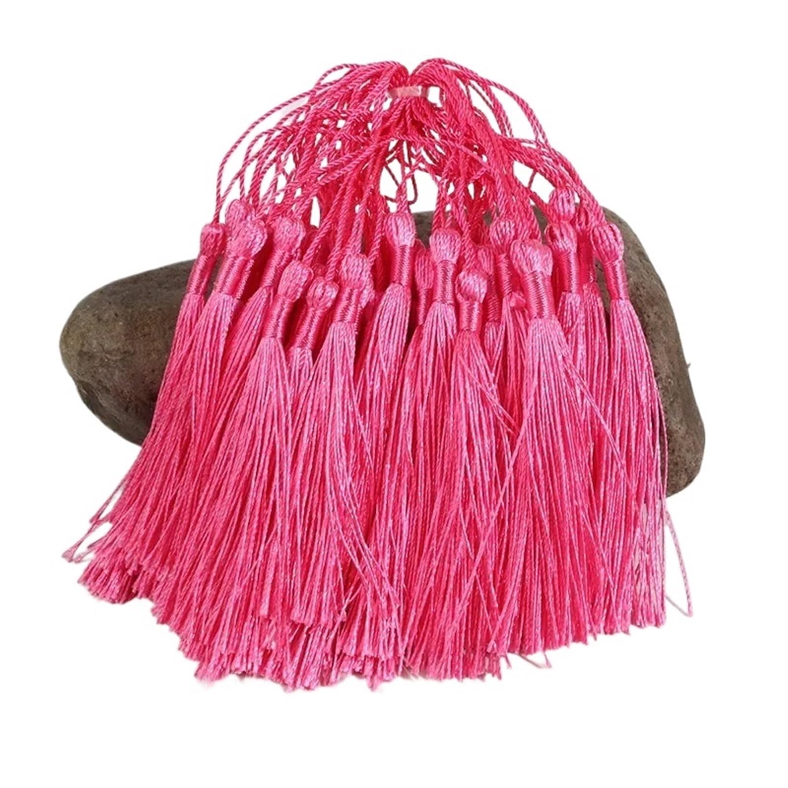 Mini Tassels 200Pcs 13cm Tassels Bookmark Tassels Silky Handmade Soft Craft Mini Tassels for Bookmarks Trim Fringe DIY Crafts Jewelry Making for Crafts(5A rose)