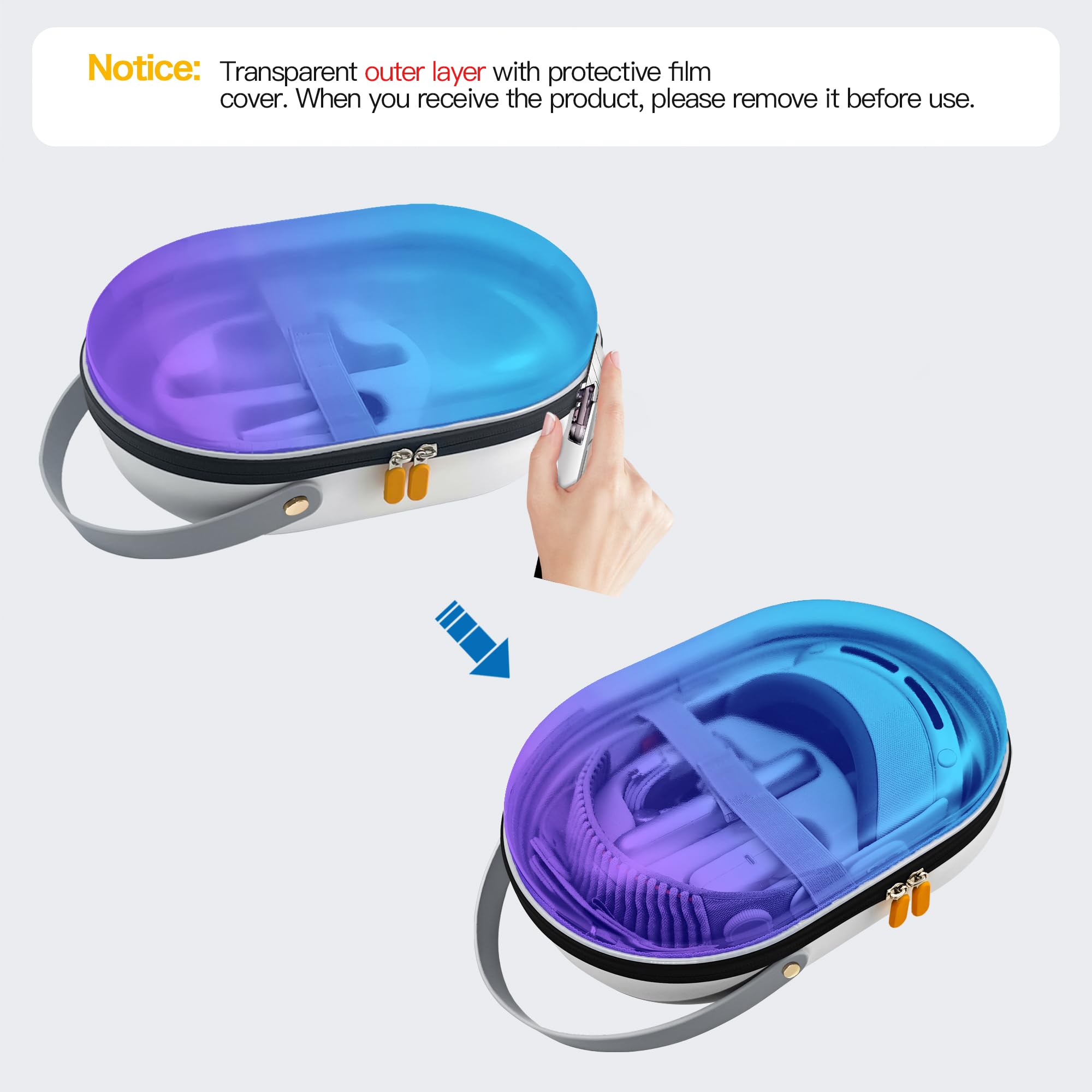 AWINNER Compatibile con custodia Apple Vision Pro, accessori VR con cinturino Elite, design ultra elegante per viaggi (blu)