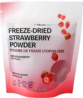 Freeze Dried Strawberry Powder 113g (4oz), No Sugar Added, Pure All Natural Strawberry Fruit Powder For Smoothies, Baking & Flavouring, Grown In Mexico, No Filler, NON-GMO, Superfood, Vegan