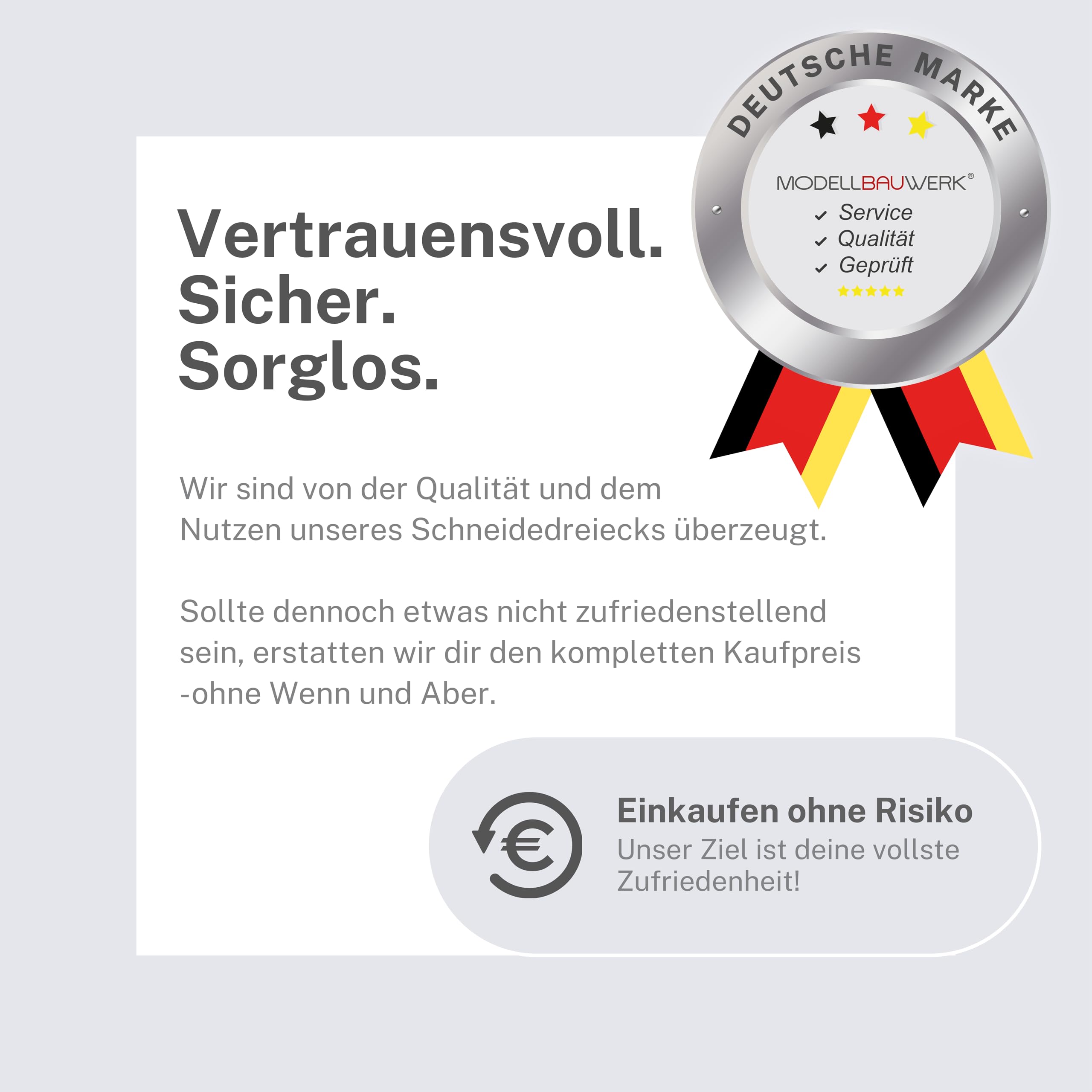 !!-Präzision aus Acrylglas und Edelstahl-!! Sehr hochwertiges 325mm-Schneidedreieck aus transparentem, dicken Acrylglas und mit einer massiven Stahlkante von Modellbauwerk®, Geodreieck