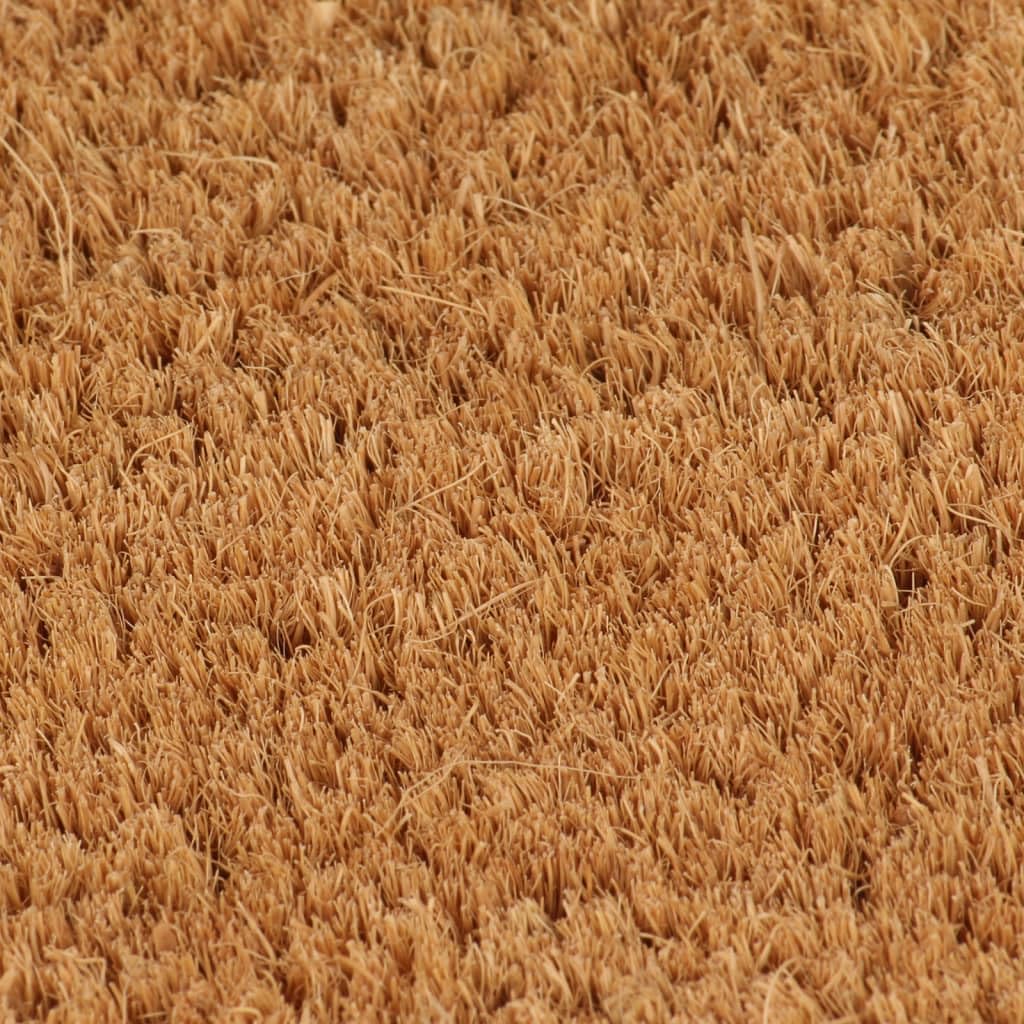Felpudo semicircular natural de 40 x 60 cm, fibra de coco con parte inferior de PVC antideslizante, para interior y exterior, entrada, pasillo, terraza, jardín, protege contra la suciedad y