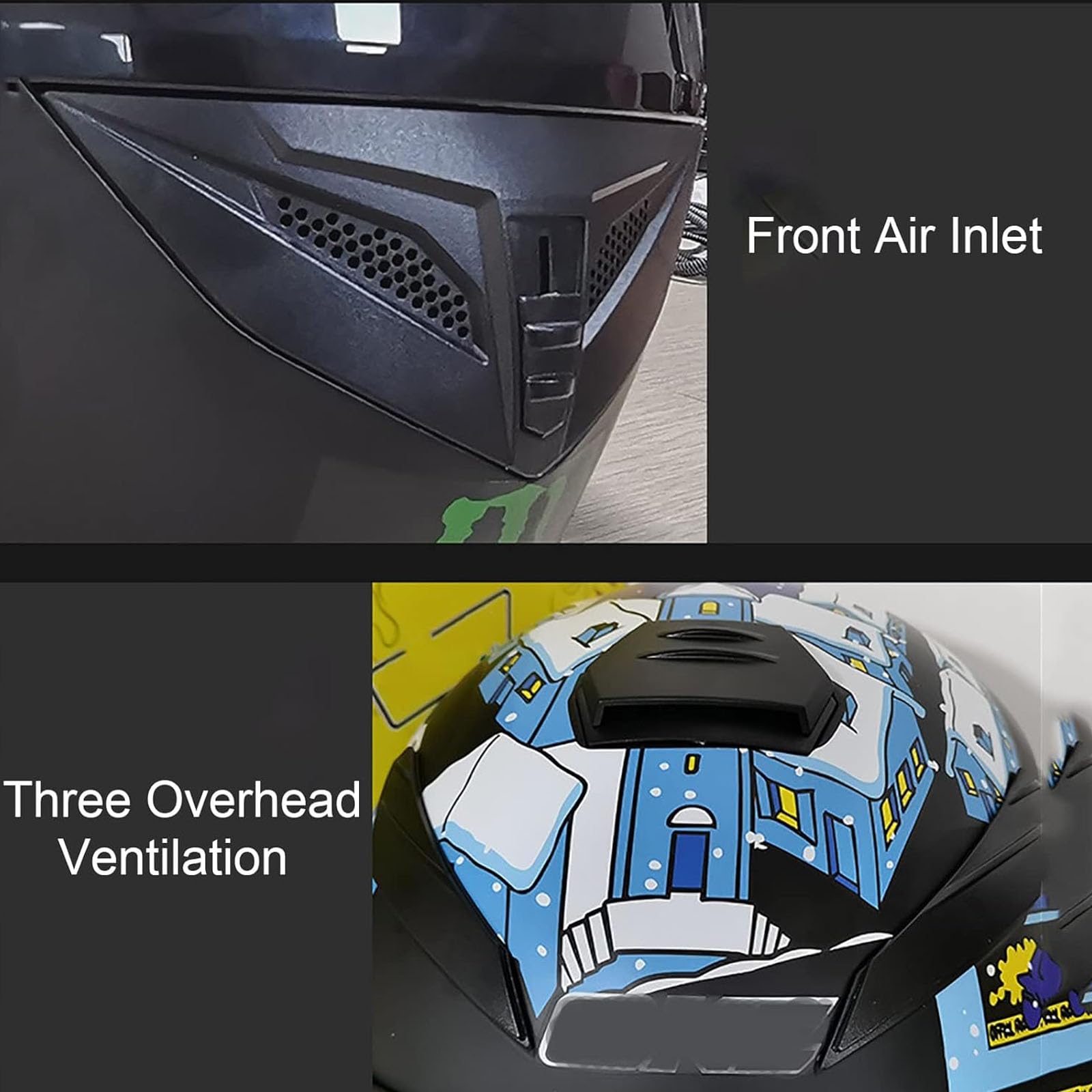 Kask motocyklowy pełnotwarzowy Zintegrowany kask motocyklowy do wyścigów ulicznych, zatwierdzony przez DOT, z podwójną, opuszczaną osłoną przeciwmgielną Kaski motocrossowe Crash,Black white,L