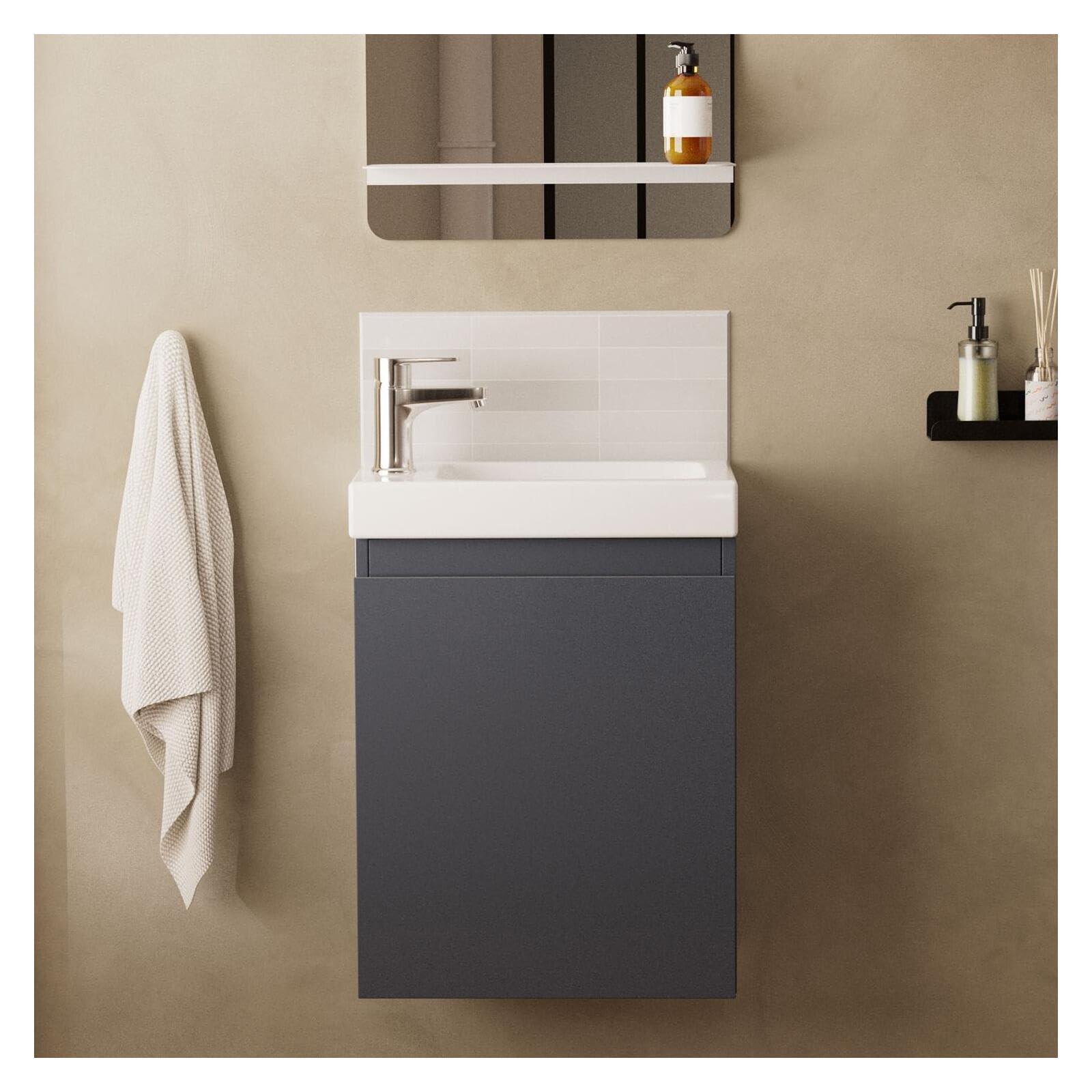 Mueble lavamanos L41 x H53 Gris Lisa