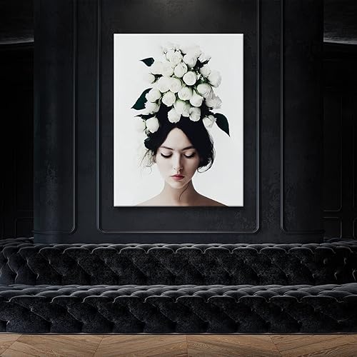 Miniatura 2 de Sense Canvas Arte en lienzo con 12 flores de mujer, decoración del hogar, póster impreso, pintura grande, 30 x 40  0.75 pulgadas