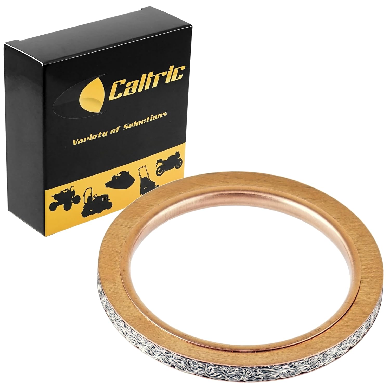 Caltric Muffler Pipe Head Gasket Compatible with Yamaha Virago 1000 Xv1000 1984-1985