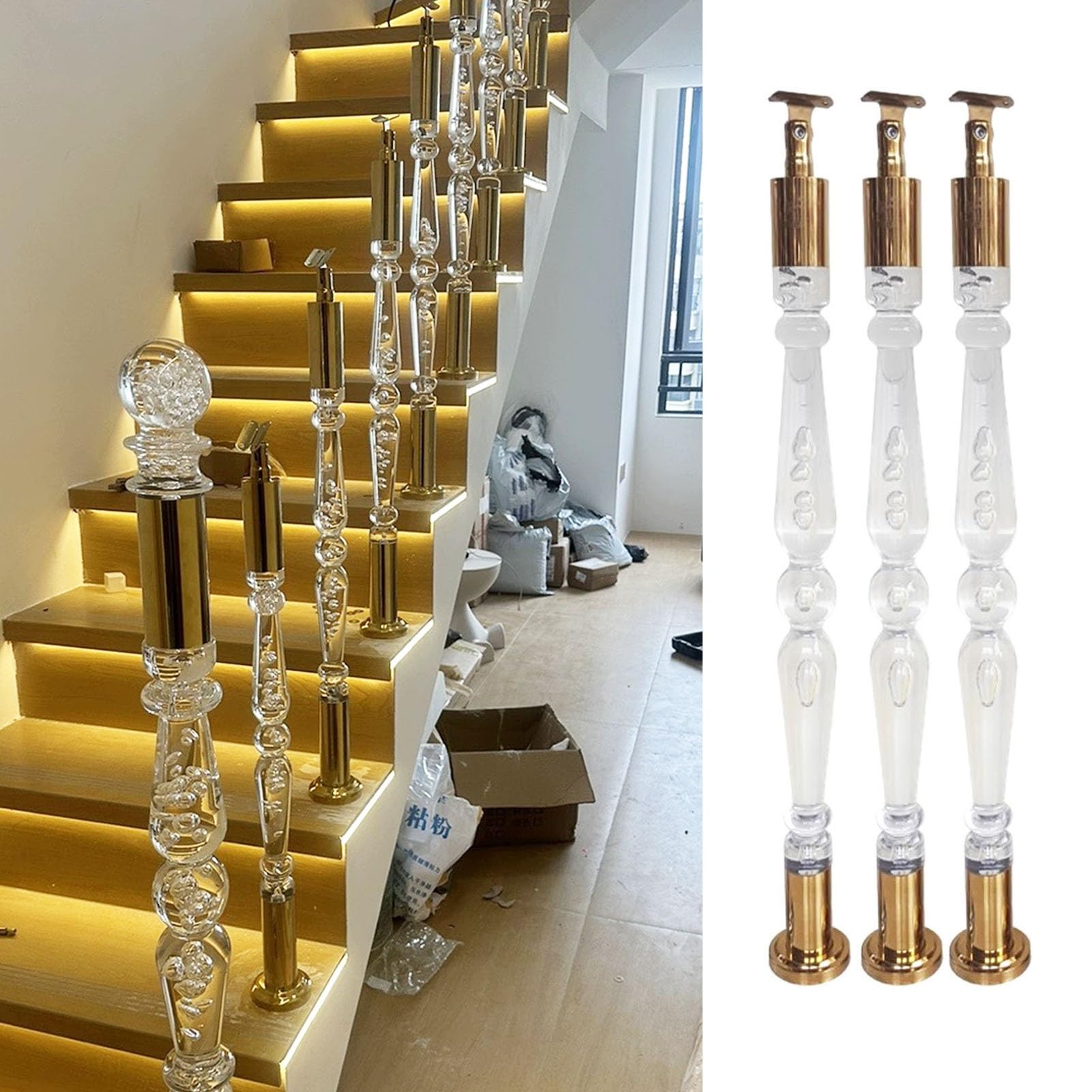 Balustres durables et axe d'escalier transparent pour garde-corps de terrasse