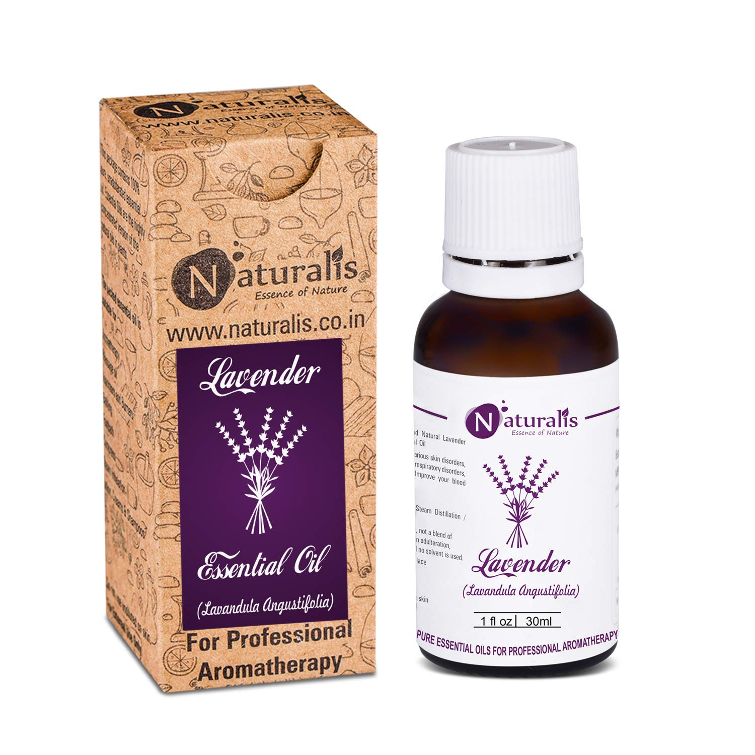 Naturalis Essence of Nature Lavender Essential Oil 100% Pure, Natural & Undiluted Therapeutic Grade for Hair, Skin, Face, Calming Bath or Massage for Restful Sleep - 30ml