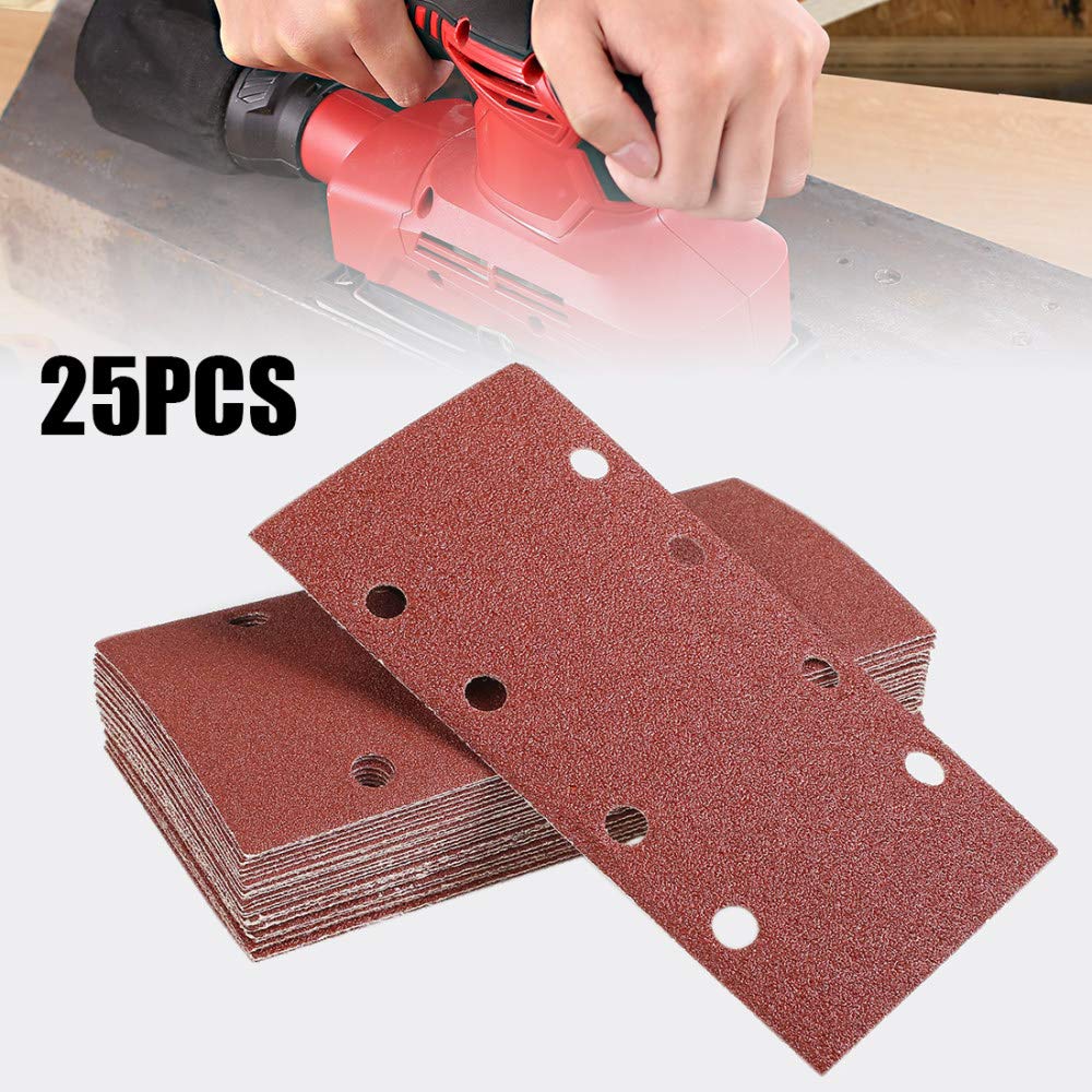 25 * papiers abrasifs 95 * 185mm 40,60,80,120grit pour ponceuses orbitales
