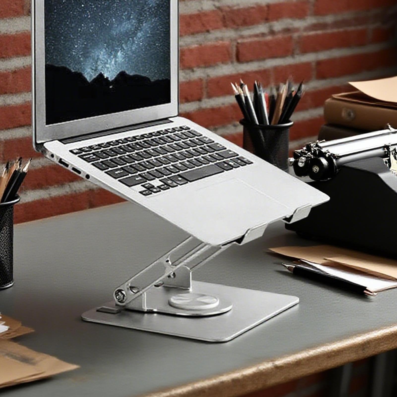 Supporto Laptop Ergonomico Portatile Regolabile a Rotazione 360° Ergonomico | Rialzo per Notebook Libri Computer Regolabili Pieghevoli Portatili per Lavoro Studio Camera da Soggiorno