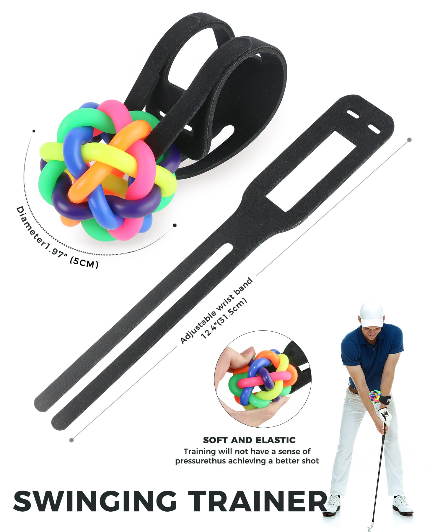 ACESTRIKE Golf Trainer Ball, Golf Swing Trainer Ball, Golf Wrist Trainer, Golf Swing Posture Corrector, Golf Swing Trainer for Wrist, Smart Ball Golf Training Aid for Golfer Beginner Practice