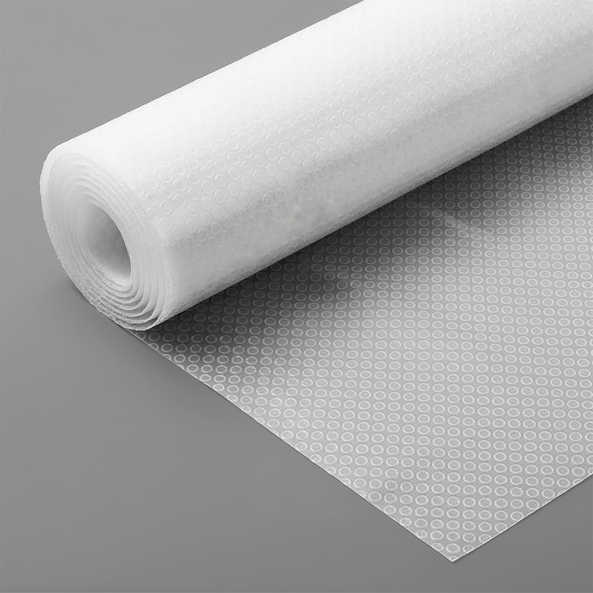 Kuber Industries Duty Diamond Plain Non-Slip Drawer Liner Cabinet Mat|1.5 Mtr Roll & Easy To Cut|Size 150 X 30 Cm (White)- (KUBMART011931), Polyvinyl Chloride