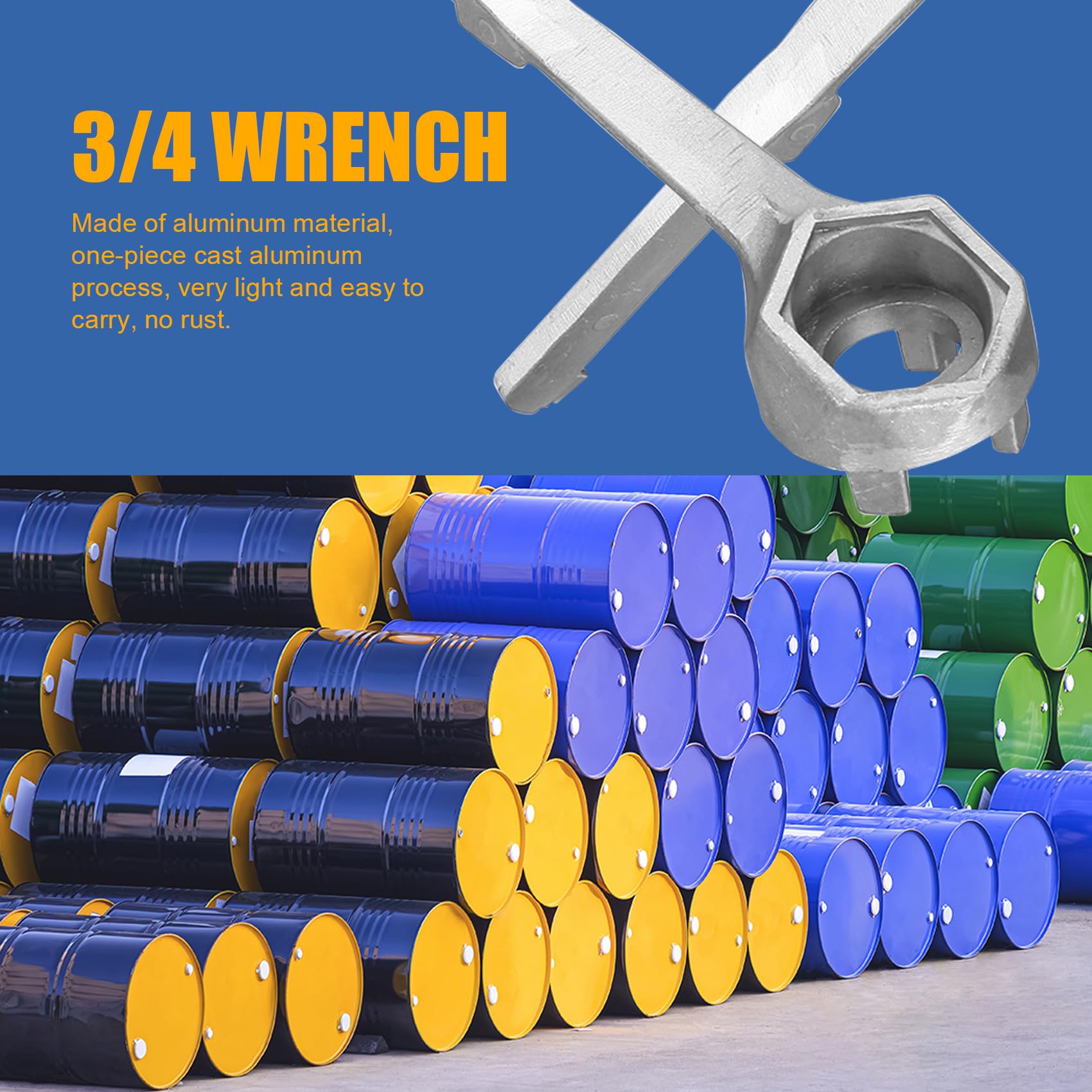 SpundschlüSsel, FassschlüSsel, Aluminium-FassöFfner-Werkzeug für 10 15 20 30 50 55 Gallonen-FäSser, Passend für 2 und 3/4 Spundkappen