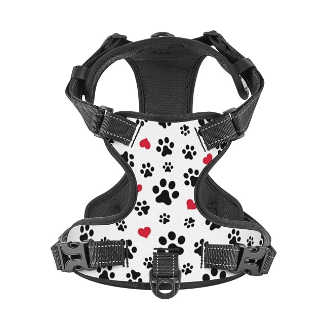 Foto 6 de 8 de Hearts and Dog Paws Arnés para Perros sin tirones para Perros Grandes, Correa para Perros sin tirones