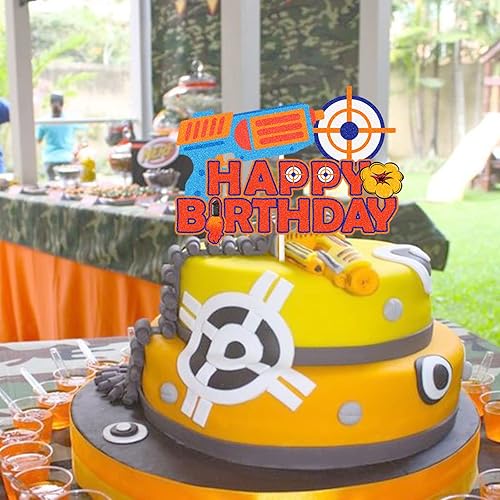 Miniatura 5 de Decoración para tartas con temática de Nerf, decoración de pastel de cumpleaños con temática de Nerf, decoración de fiesta de juegos para niños,